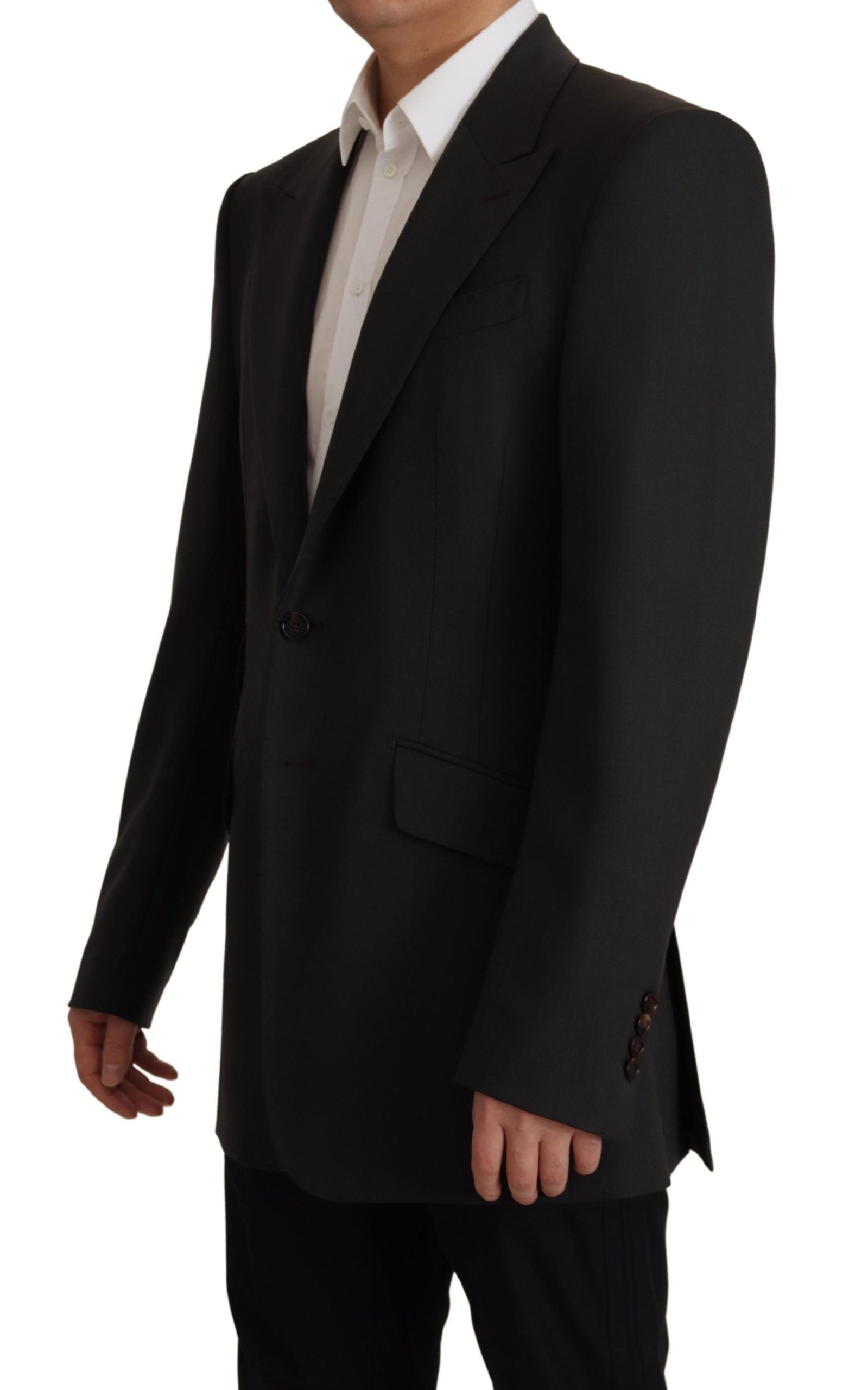 Dolce &amp; Gabbana Sort Uld Enkeltradet Blazer V