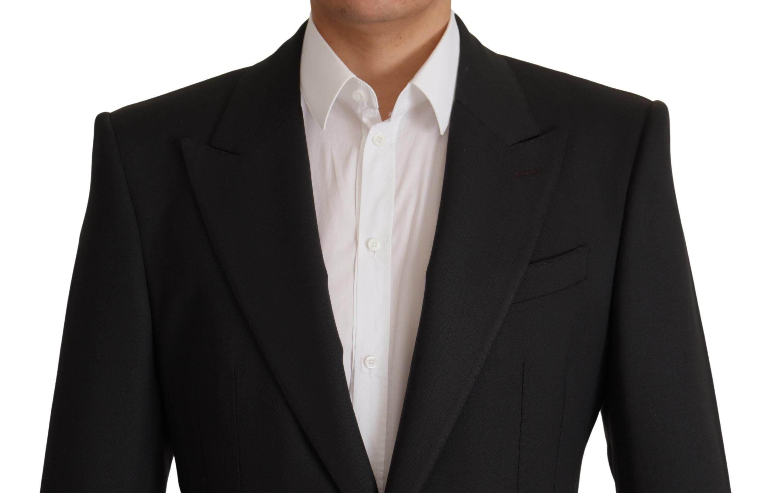 Dolce & Gabbana Black Wool Single Breasted Blazer v - Hilstor