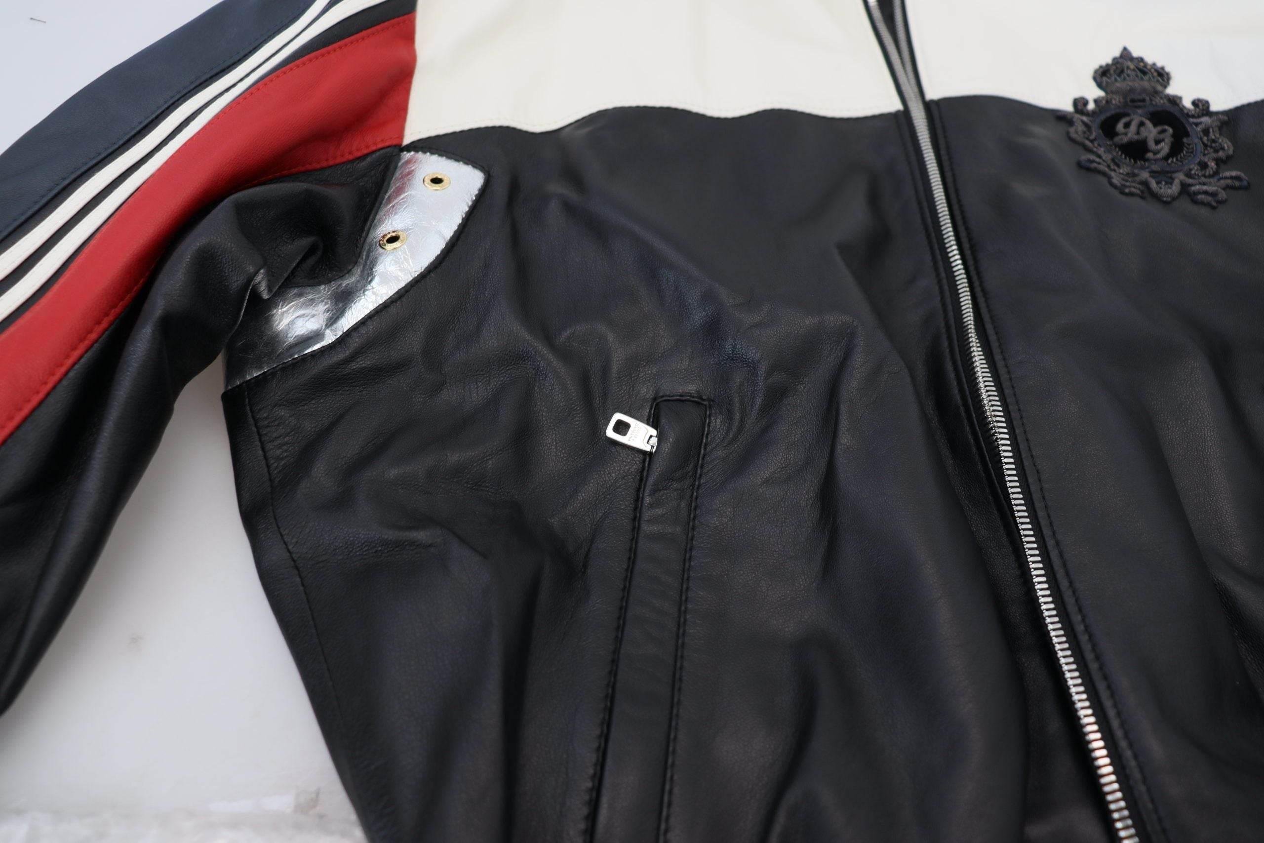 Dolce & Gabbana Black Leather Hooded Blouson Coat Jacket - Hilstor