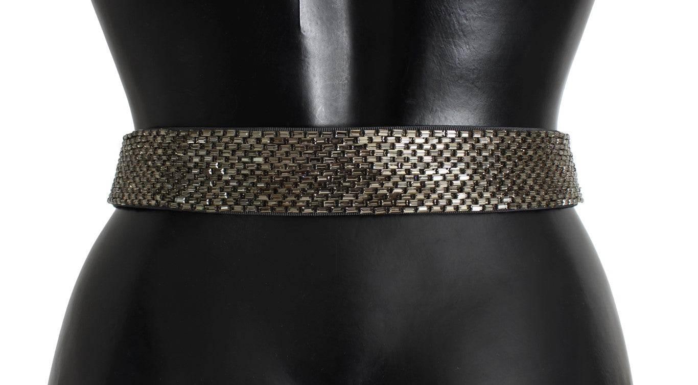 Dolce & Gabbana Crystal Buckle Sequined Waist Belt - Hilstor