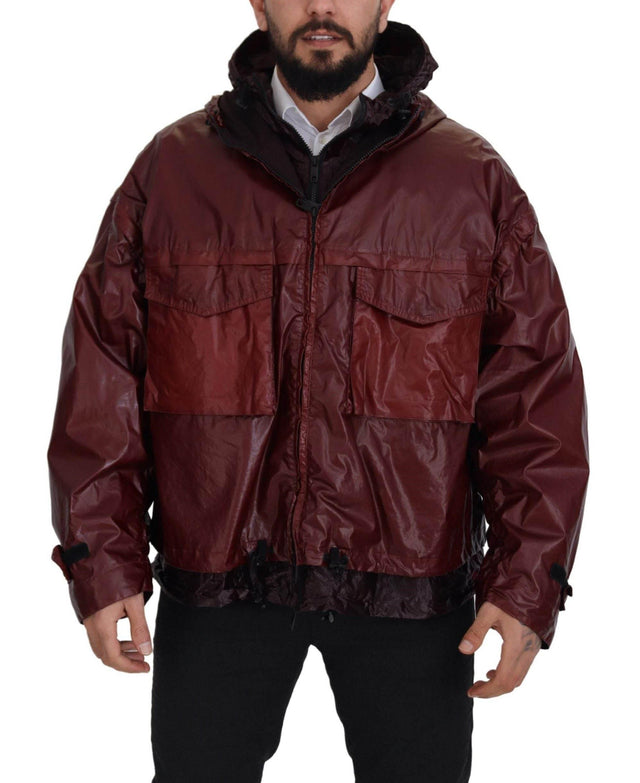 Dolce & Gabbana Bordeaux Cotton Hooded Full Zip Jacket - Hilstor