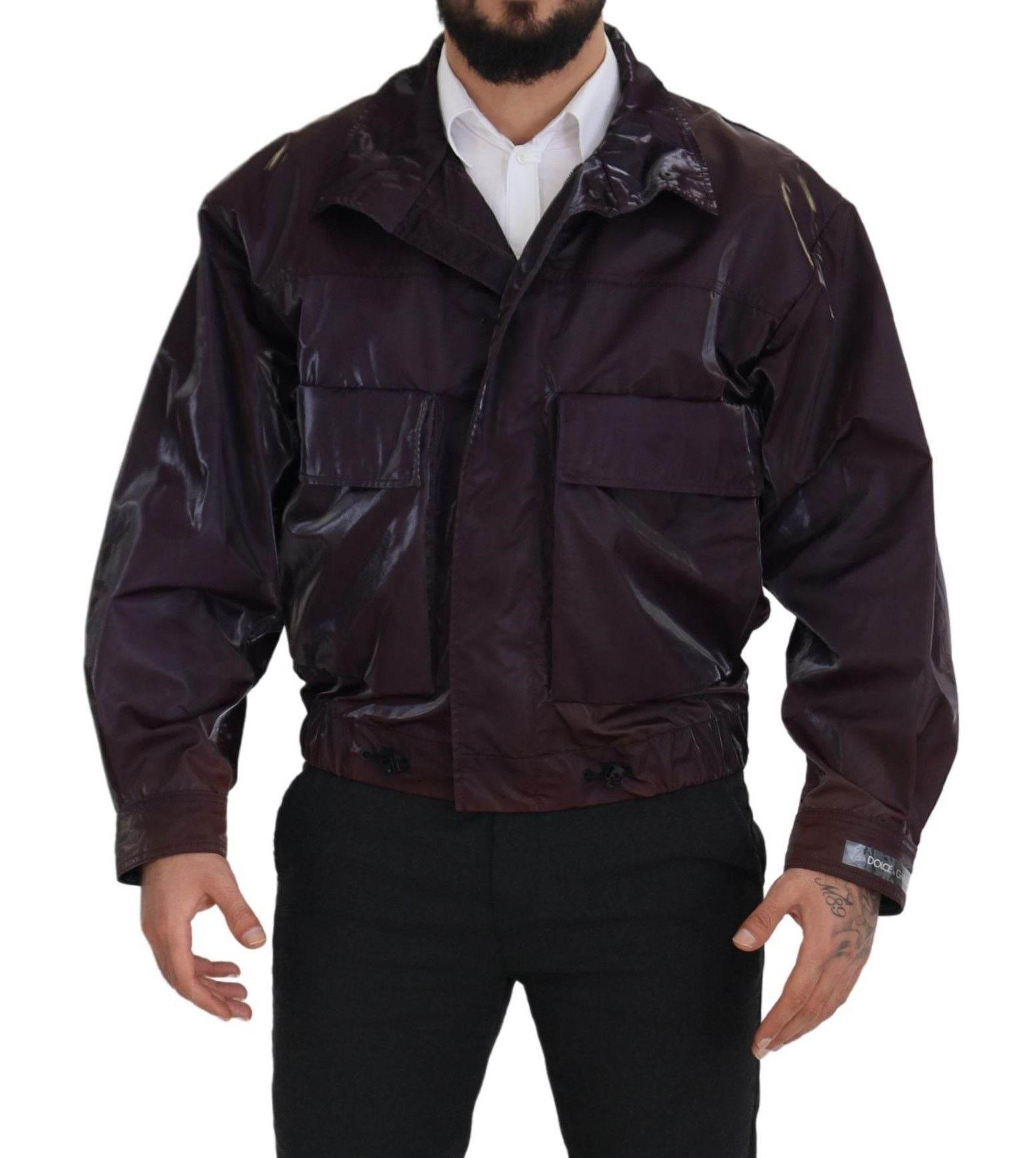 Dolce & Gabbana Elegant Purple Biker Jacket - Hilstor