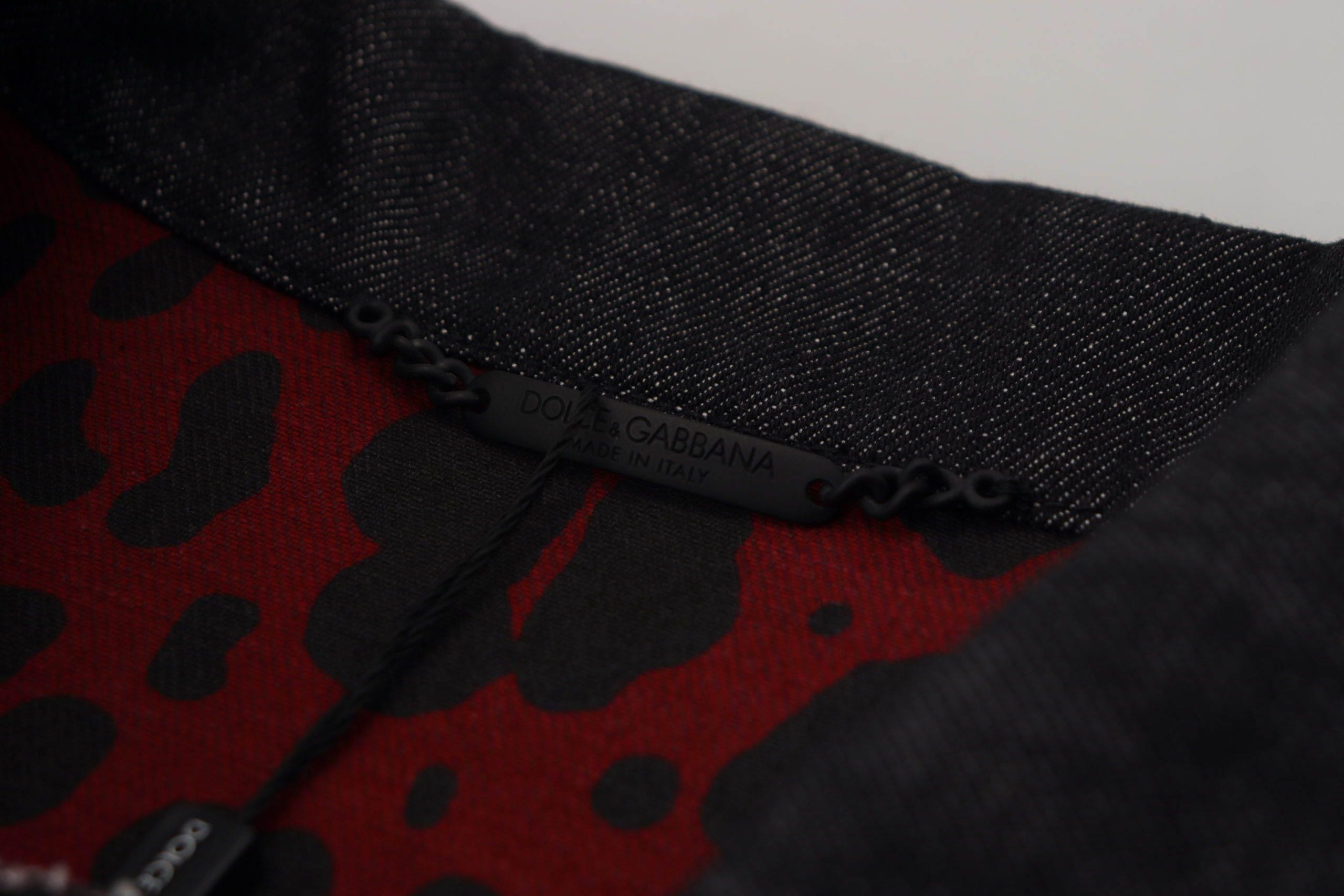 Dolce & Gabbana Black Cotton Full Button Denim Jacket - Hilstor