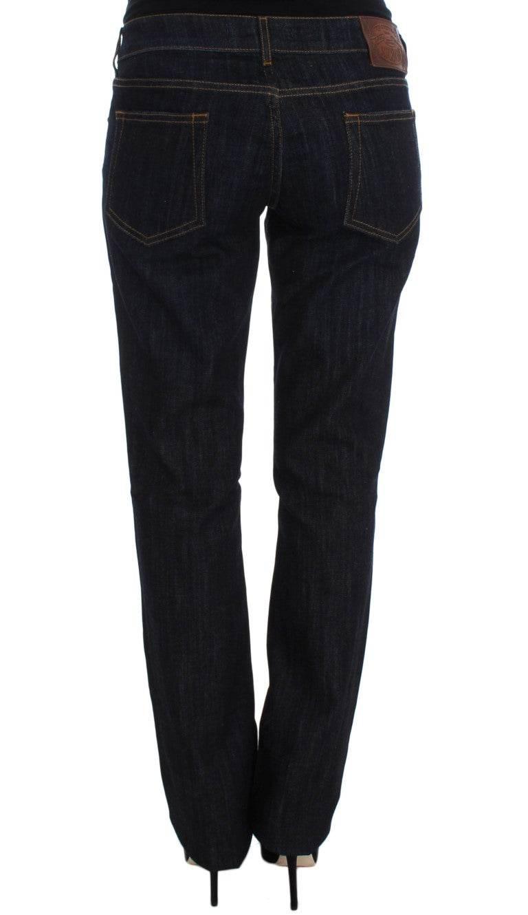 Cavalli Blue Cotton Straight Fit Stretch Jeans - Hilstor