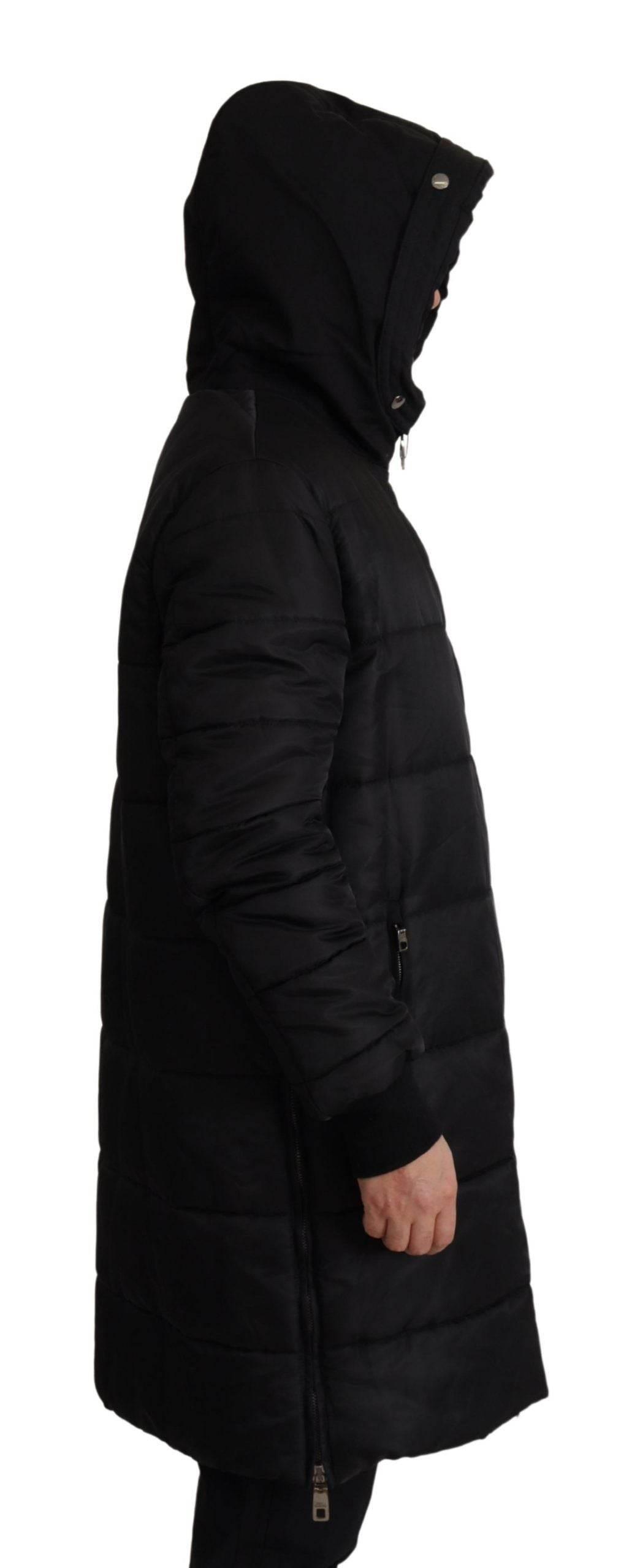 Dolce & Gabbana Black Nylon Hooded Parka Coat Winter Jacket - Hilstor
