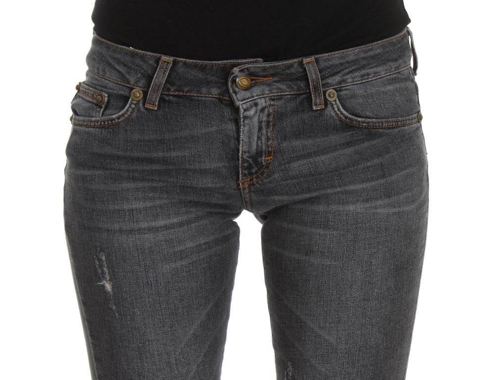 Cavalli Blue Wash Cotton Blend Slim Fit Jeans - Hilstor