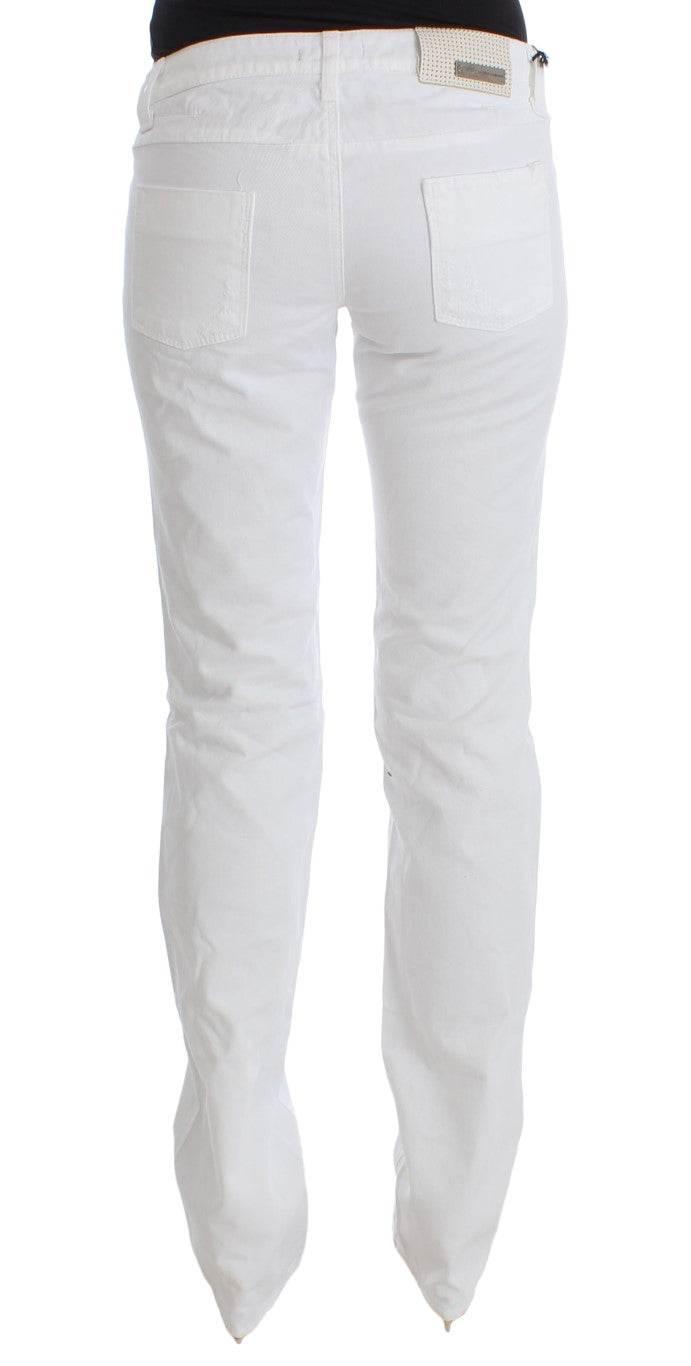 Costume National White Cotton Slim Fit Denim Bootcut Jeans - Hilstor