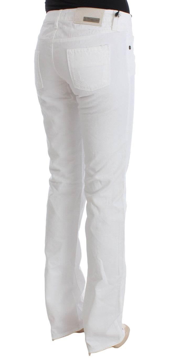 Costume National White Cotton Slim Fit Denim Bootcut Jeans - Hilstor