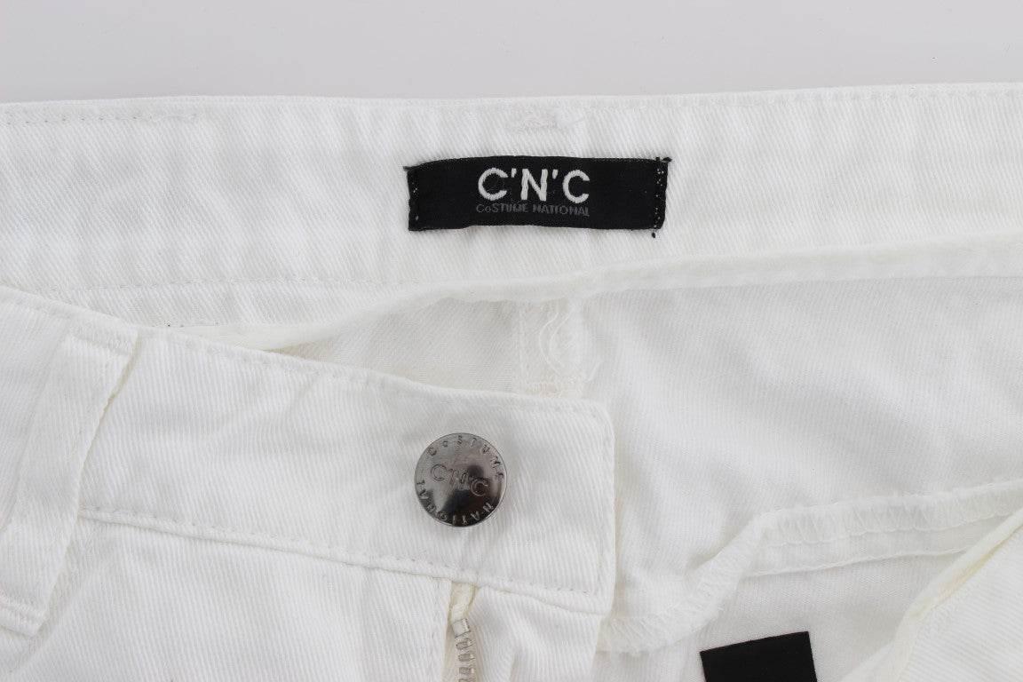 Costume National White Cotton Slim Fit Denim Bootcut Jeans - Hilstor
