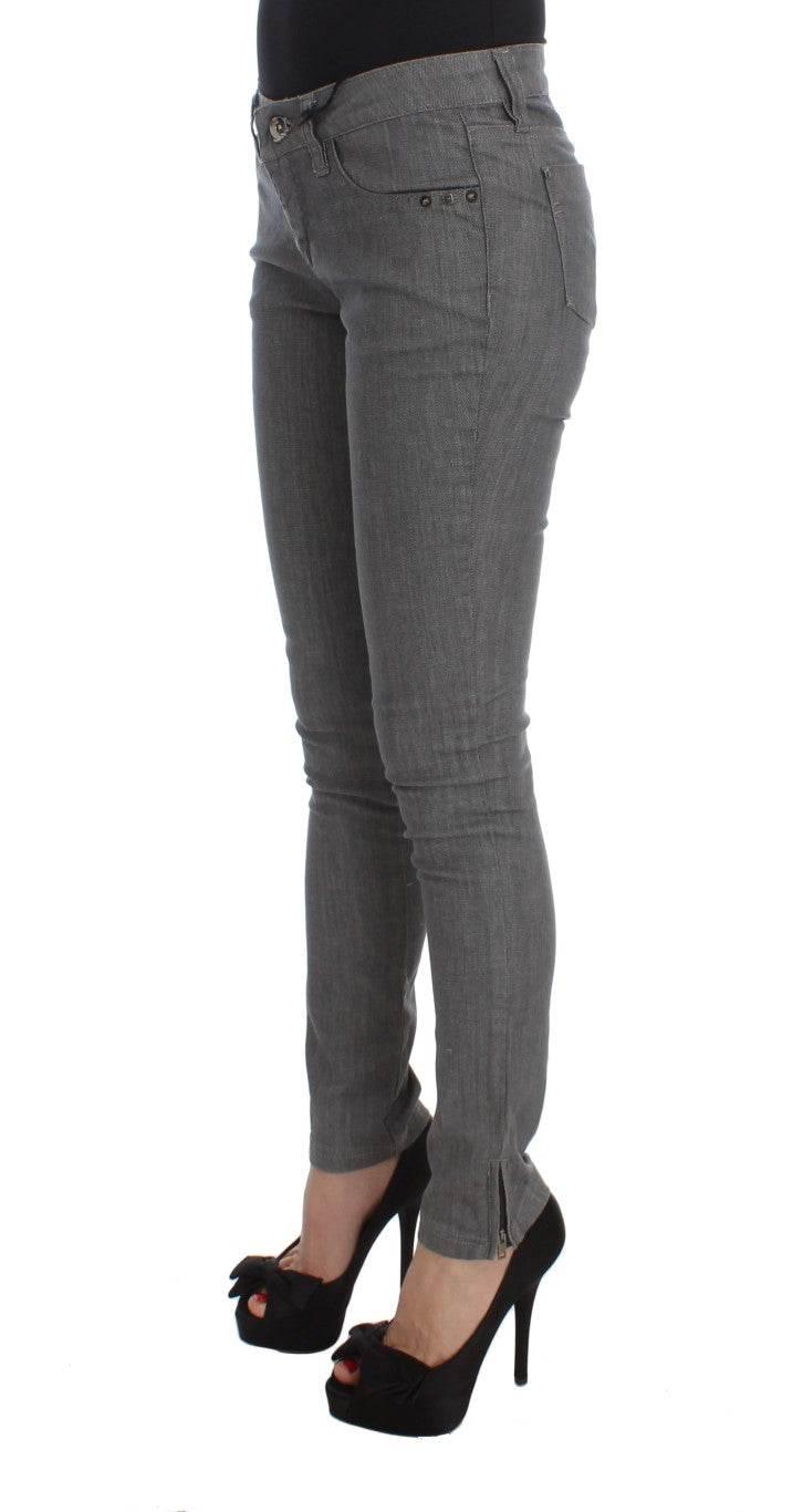 Costume National Gray Cotton Blend Slim Fit Jeans - Hilstor