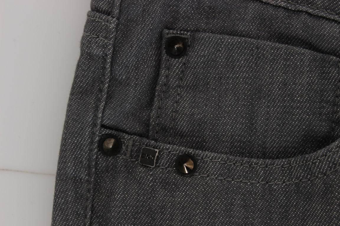Costume National Gray Cotton Blend Slim Fit Jeans - Hilstor