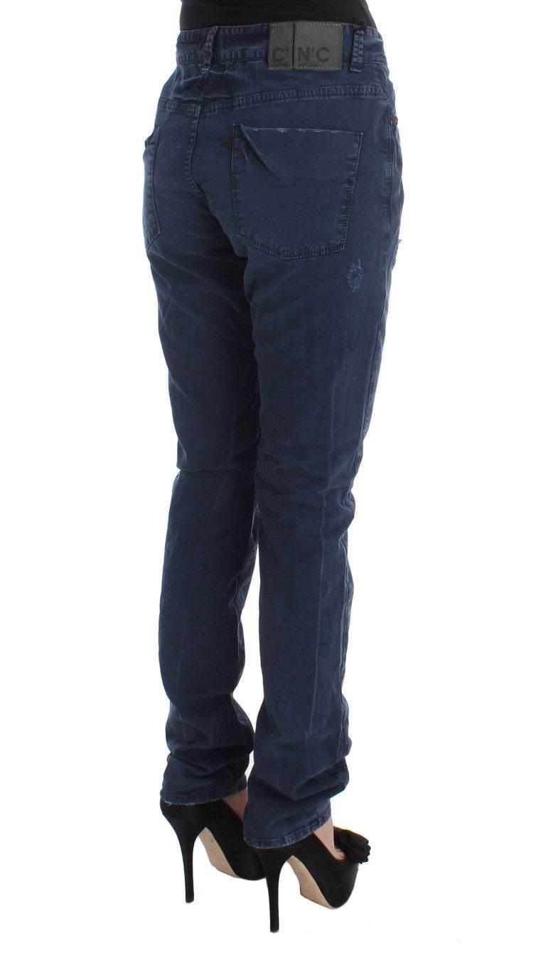 Costume National Blue Cotton Blend Denim Jeans - Hilstor
