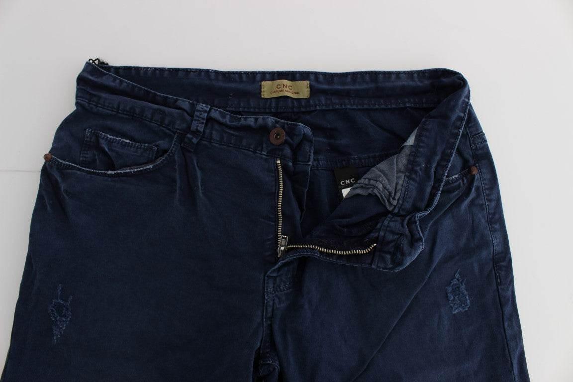 Costume National Blue Cotton Blend Denim Jeans - Hilstor