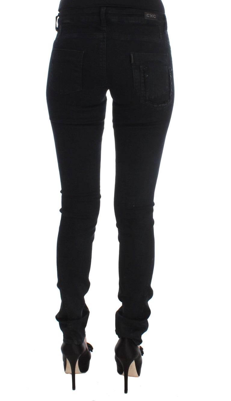 Costume National Black Cotton Slim Fit Denim Jeans - Hilstor