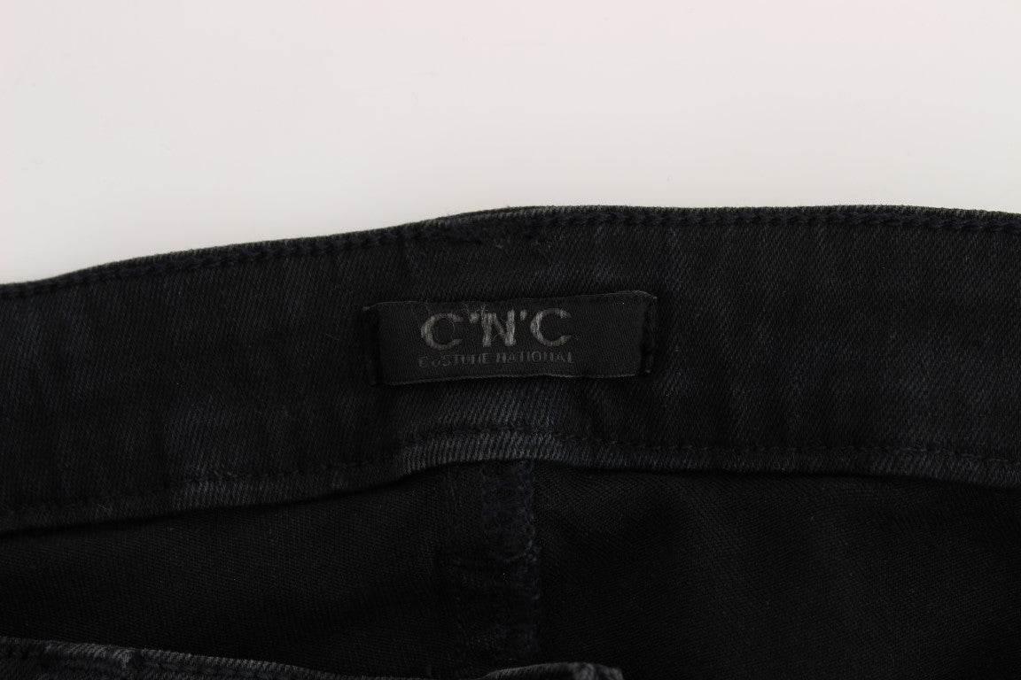Costume National Black Cotton Slim Fit Denim Jeans - Hilstor