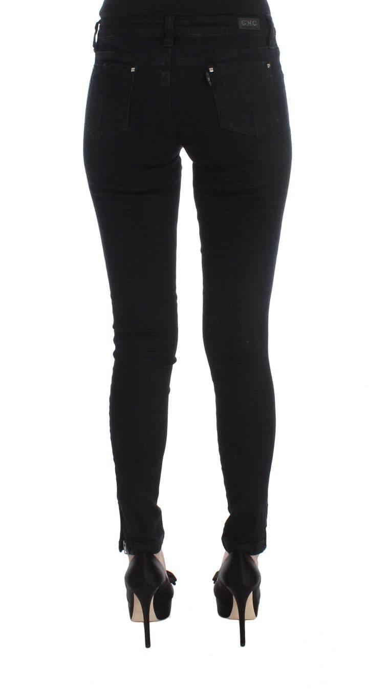 Costume National Black Cotton Slim Fit Denim Jeans - Hilstor