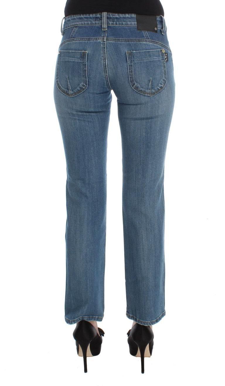 Costume National Blue Cotton Slim Fit Cropped Jeans - Hilstor