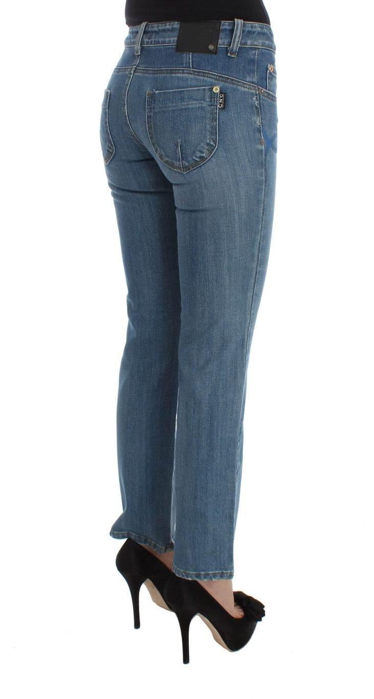 Costume National Blue Cotton Slim Fit Cropped Jeans - Hilstor