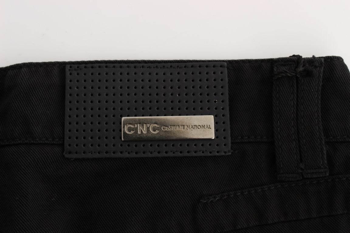Costume National Black Cotton Slim Fit Bootcut Jeans - Hilstor