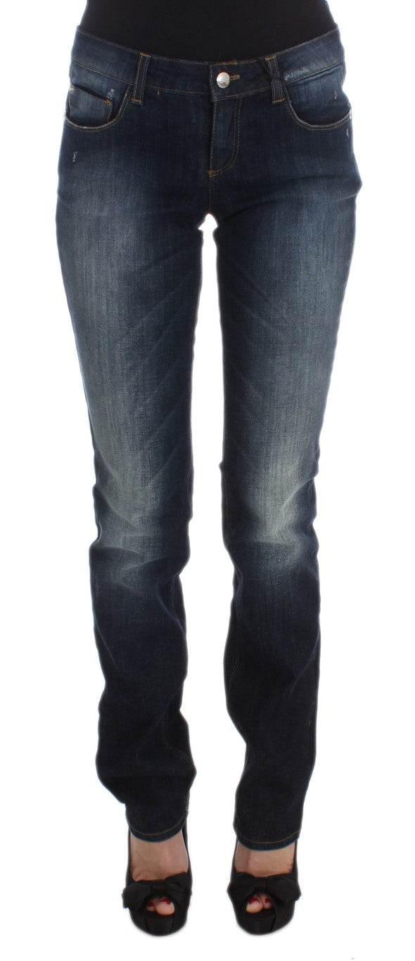 Costume National Blue Cotton Slim Fit Bootcut Jeans - Hilstor