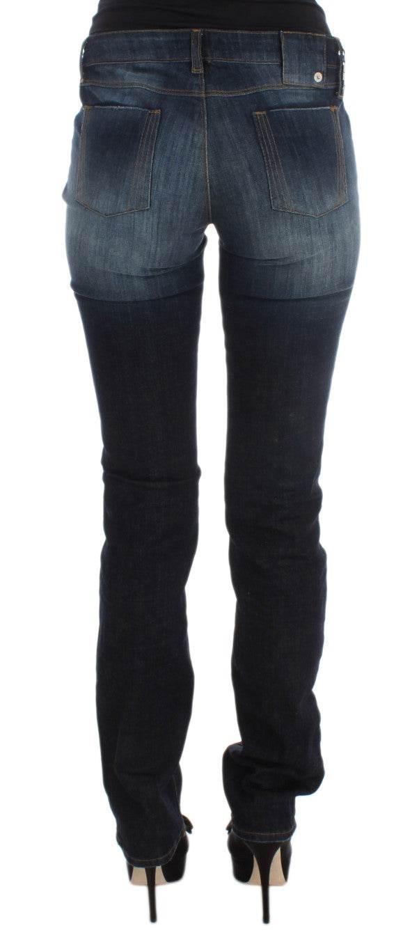 Costume National Blue Cotton Slim Fit Bootcut Jeans - Hilstor