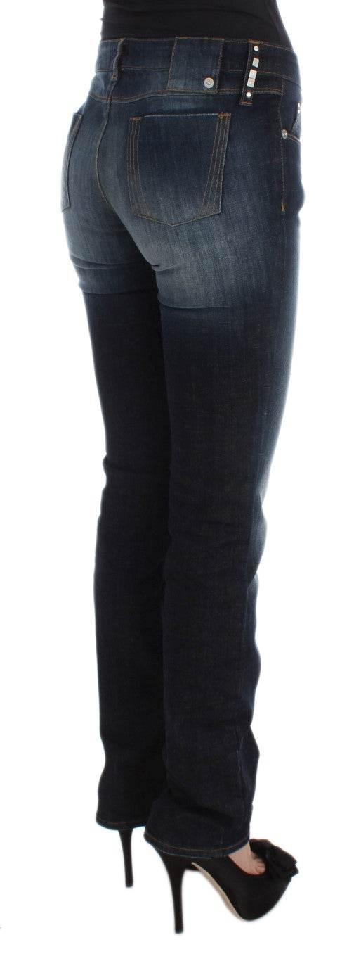 Costume National Blue Cotton Slim Fit Bootcut Jeans - Hilstor