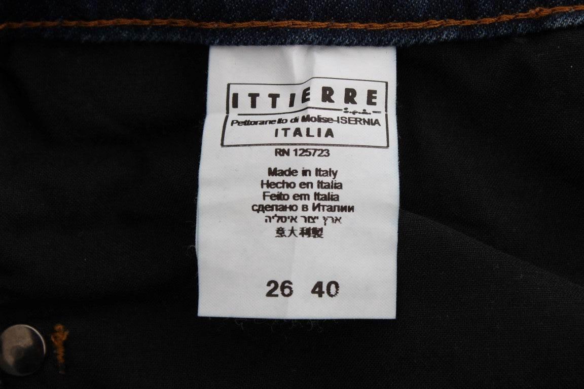 Costume National Blue Cotton Blend Bootcut Jeans - Hilstor
