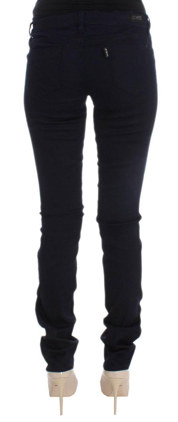 Costume National Blue Cotton Blend Slim Fit Jeans - Hilstor