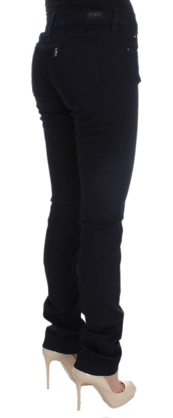 Costume National Blue Cotton Blend Slim Fit Jeans - Hilstor