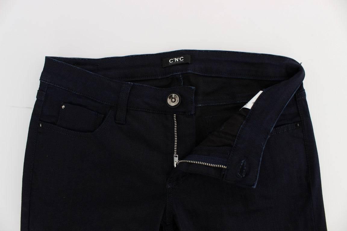 Costume National Blue Cotton Blend Slim Fit Jeans - Hilstor