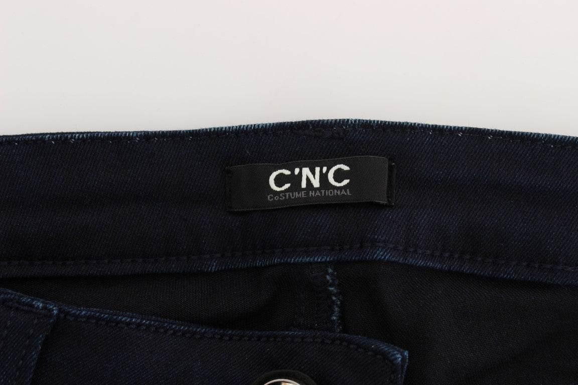 Costume National Blue Cotton Blend Slim Fit Jeans - Hilstor