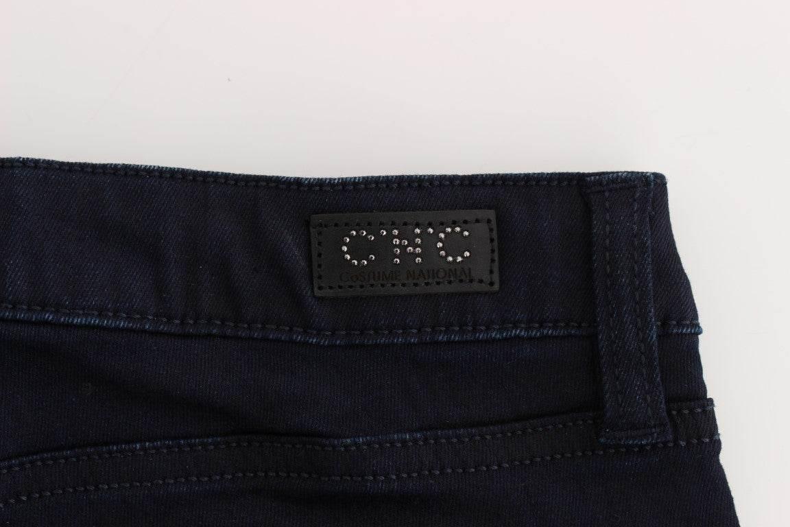Costume National Blue Cotton Blend Slim Fit Jeans - Hilstor