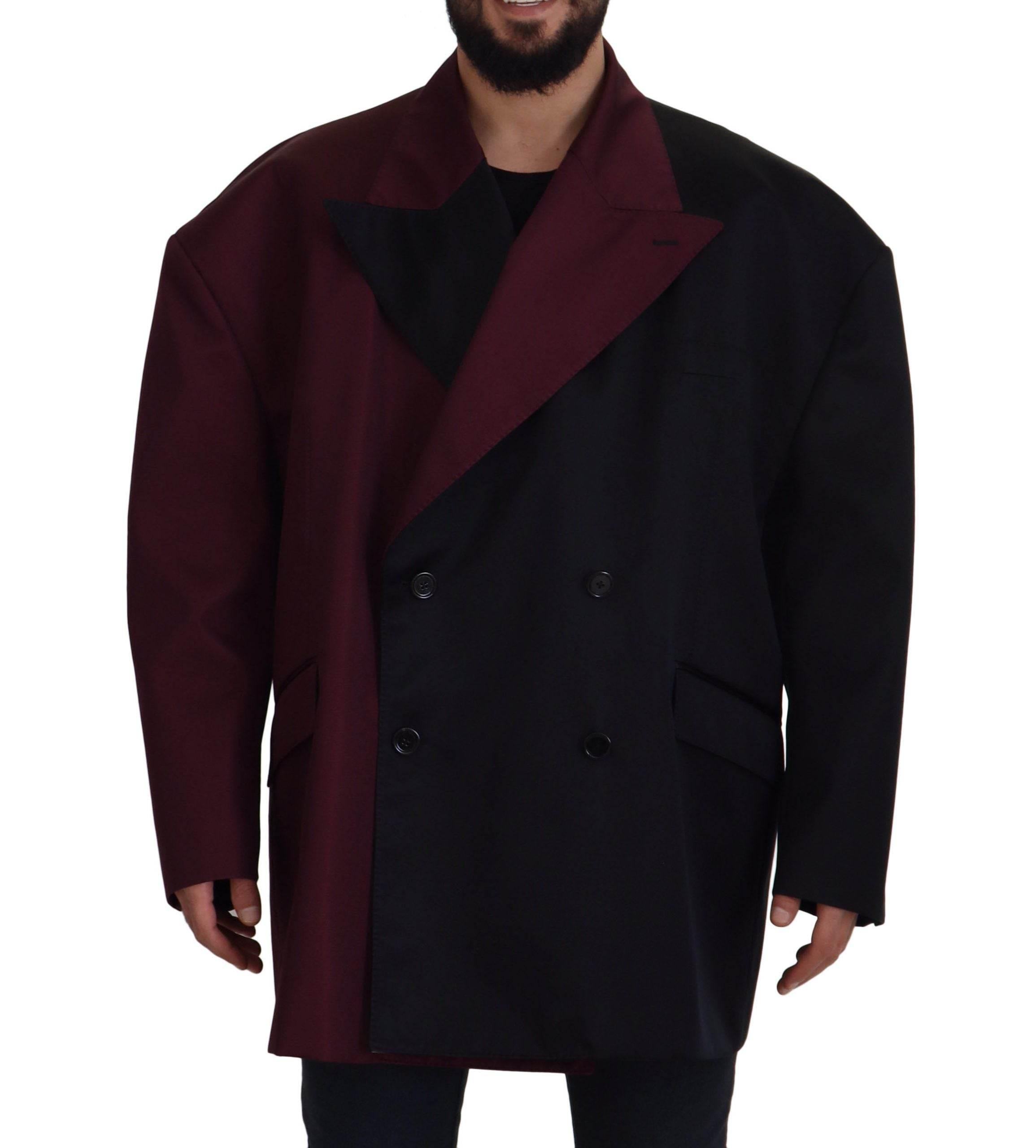 Dolce & Gabbana Bordeaux Polyester Double Breasted Jacket - Hilstor