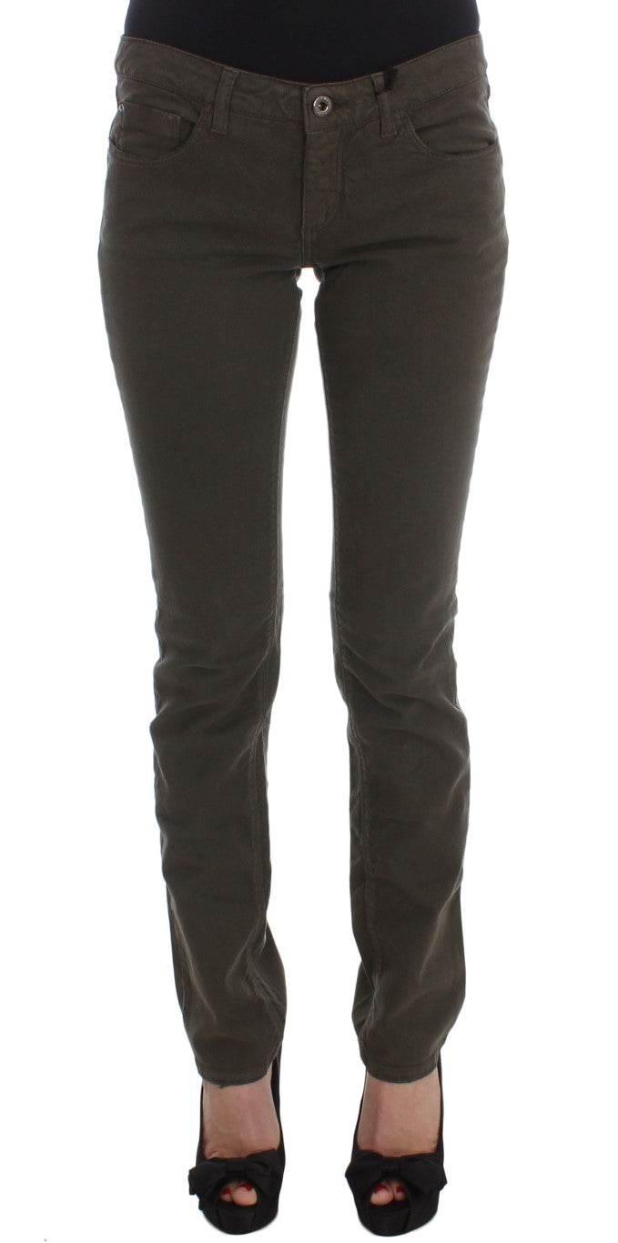 Costume National Green Cotton Blend Slim Fit Jeans - Hilstor