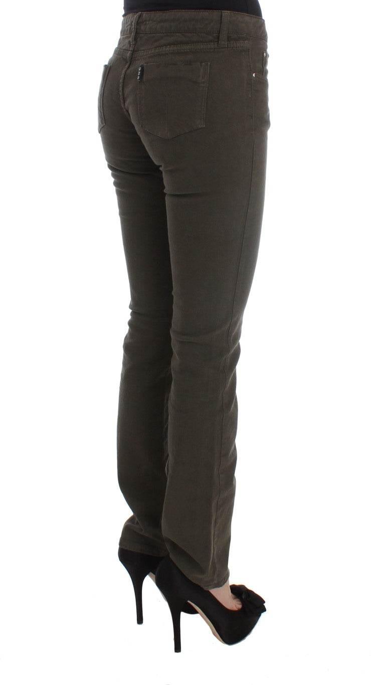 Costume National Green Cotton Blend Slim Fit Jeans - Hilstor