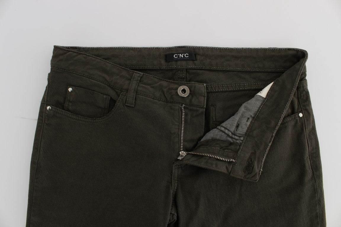 Costume National Green Cotton Blend Slim Fit Jeans - Hilstor