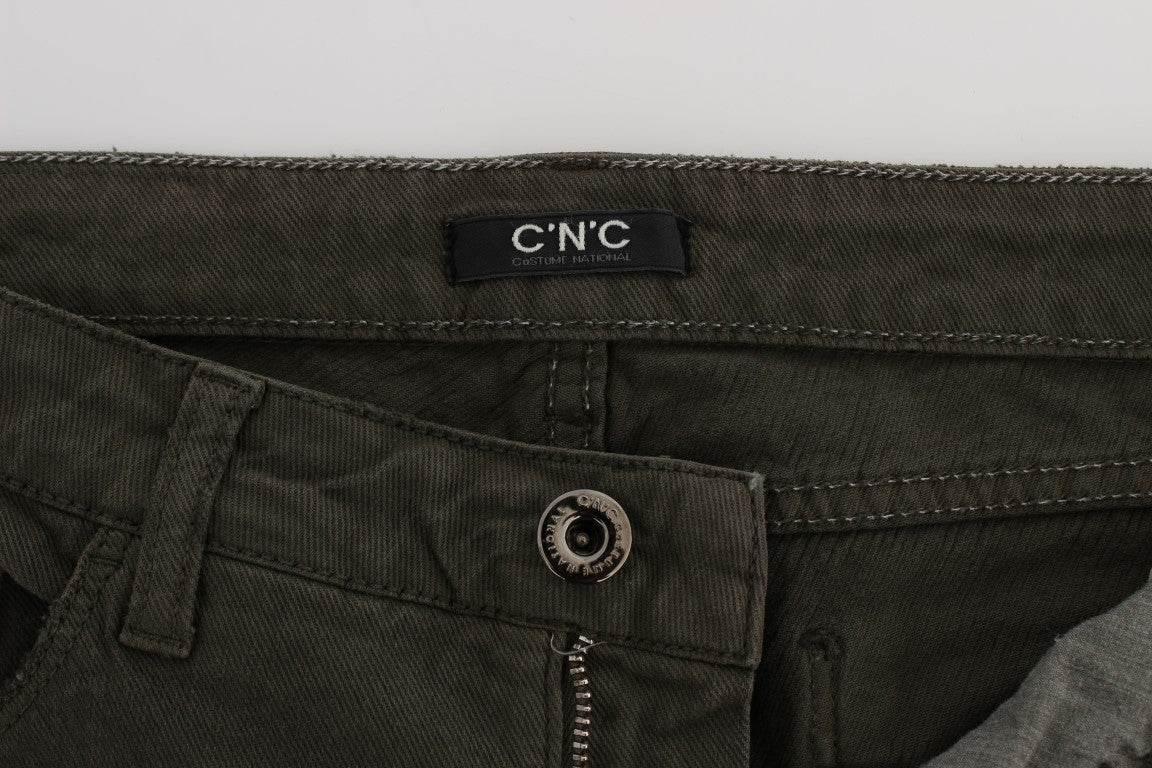 Costume National Green Cotton Blend Slim Fit Jeans - Hilstor