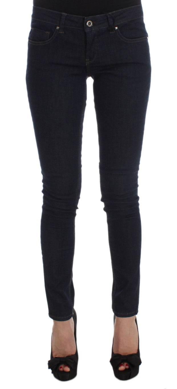 Costume National Blue Cotton Blend Slim Fit Jeans - Hilstor