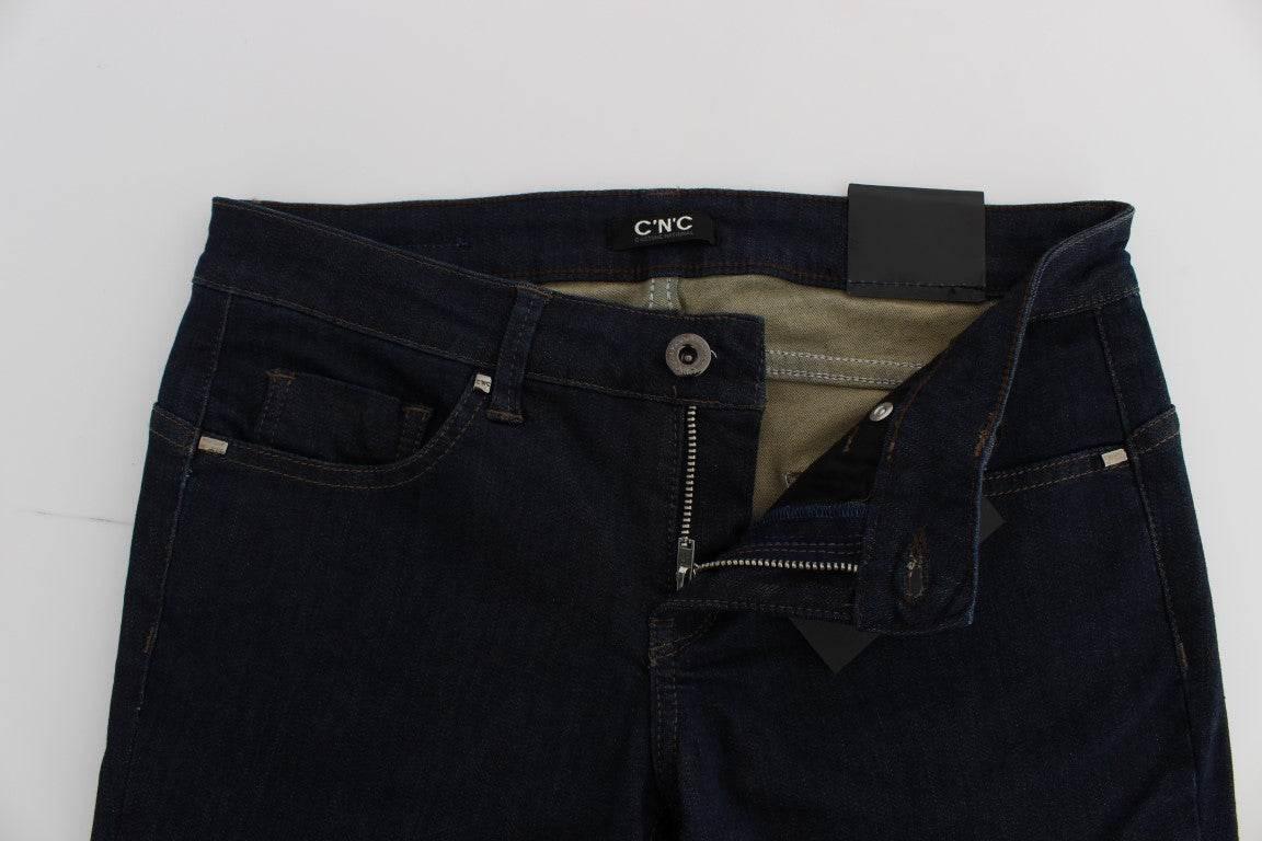 Costume National Blue Cotton Blend Slim Fit Jeans - Hilstor