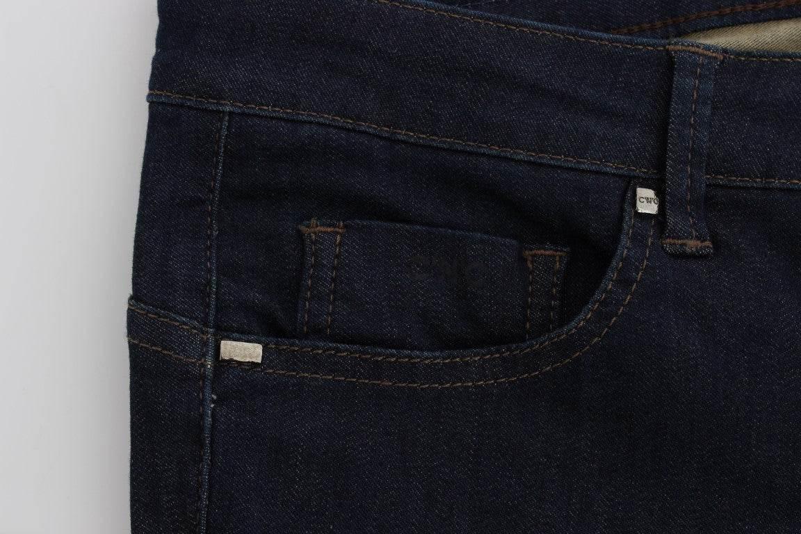 Costume National Blue Cotton Blend Slim Fit Jeans - Hilstor