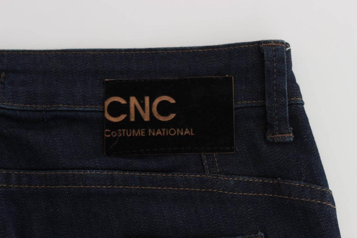 Costume National Blue Cotton Blend Slim Fit Jeans - Hilstor