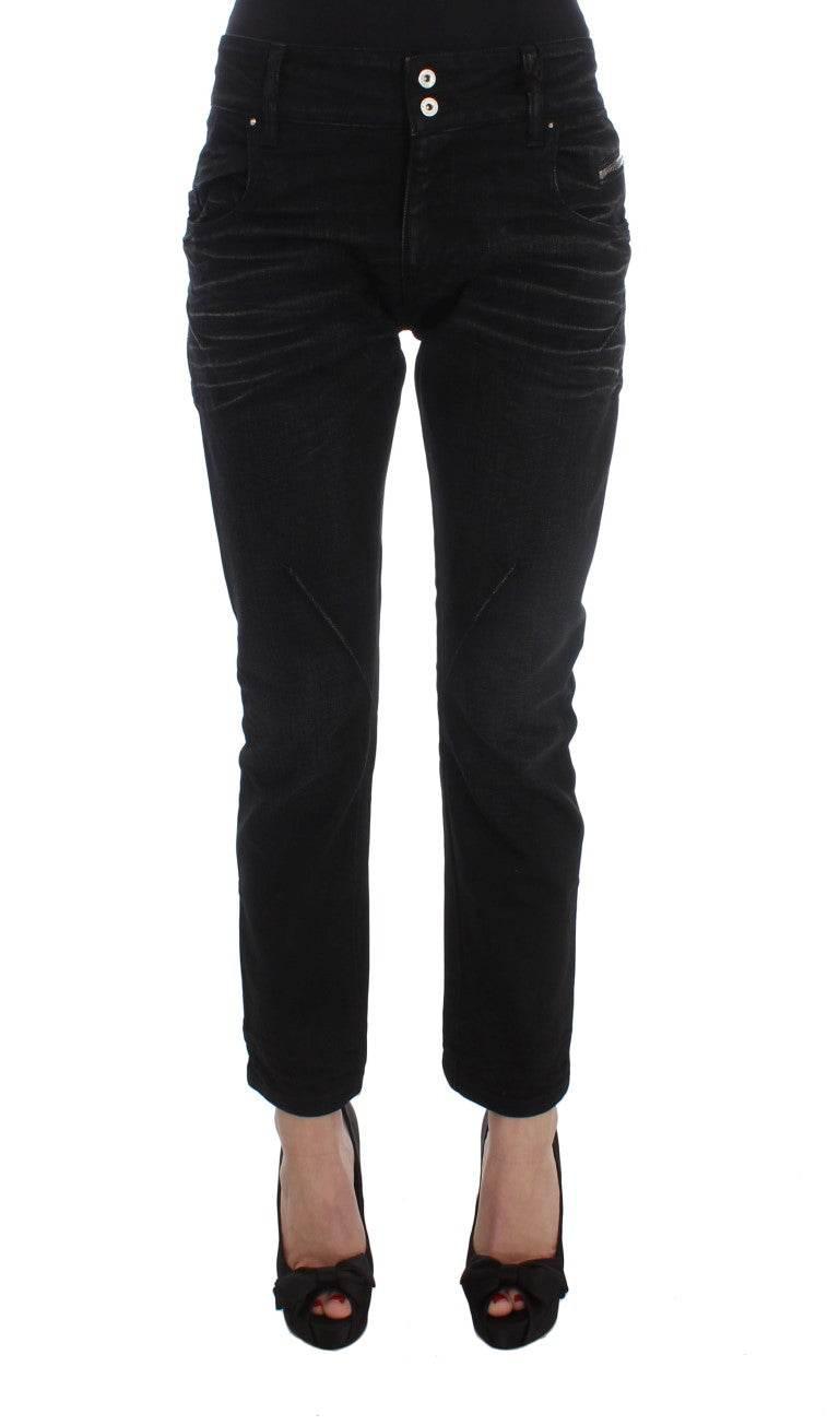 Costume National Black Cotton Slouchy Slims Fit Jeans - Hilstor