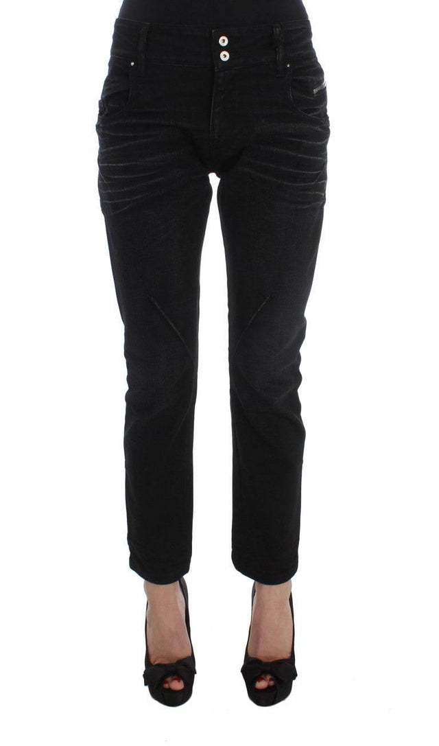 Costume National Black Cotton Slouchy Slims Fit Jeans - Hilstor