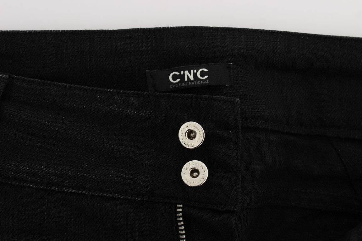 Costume National Black Cotton Slouchy Slims Fit Jeans - Hilstor