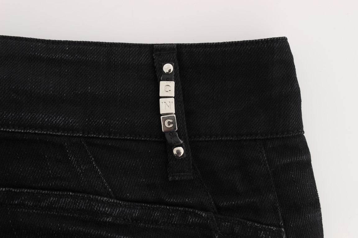 Costume National Black Cotton Slouchy Slims Fit Jeans - Hilstor