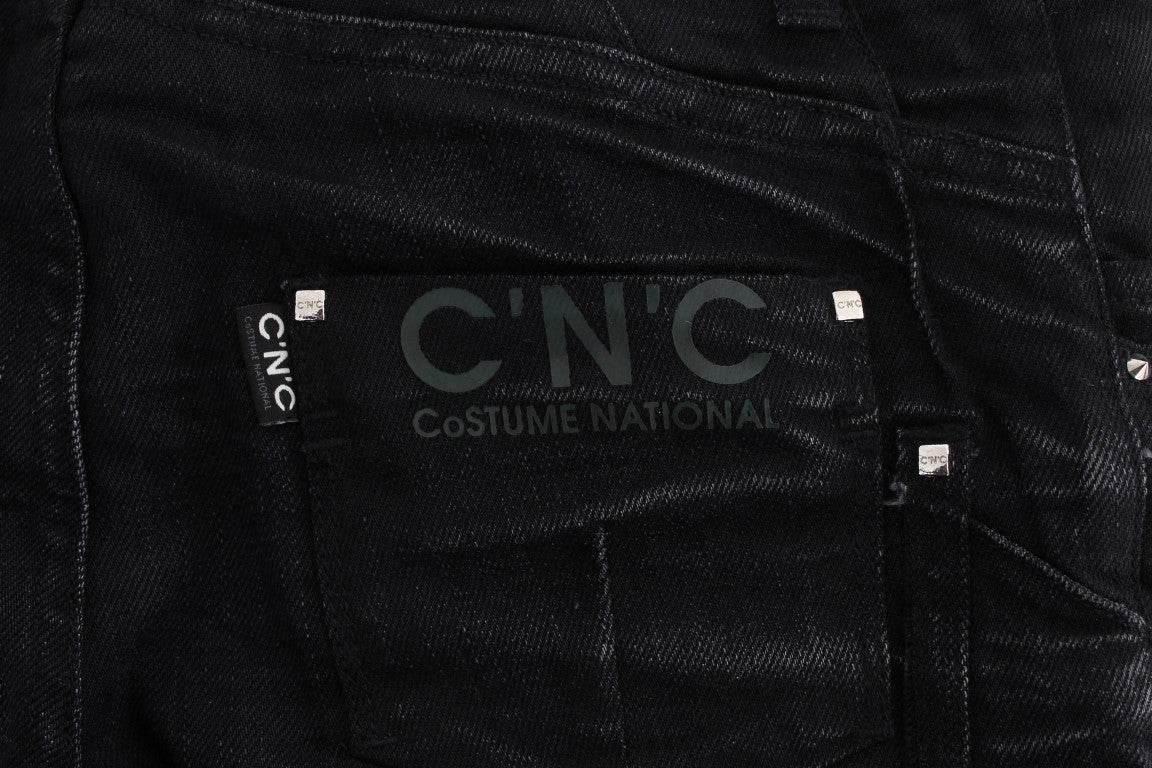 Costume National Black Cotton Slouchy Slims Fit Jeans - Hilstor