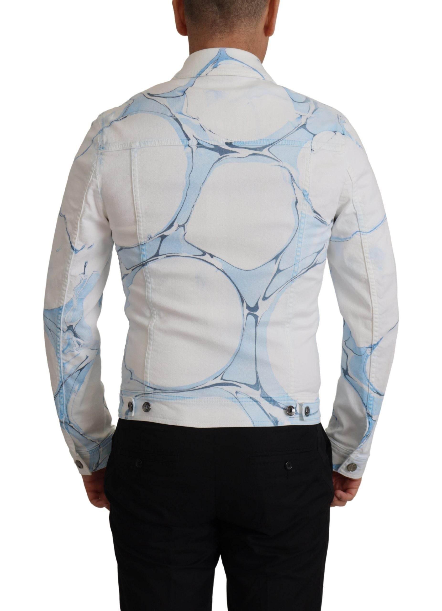 Dolce & Gabbana Multicolor Logo Embroidered Denim Jacket - Hilstor
