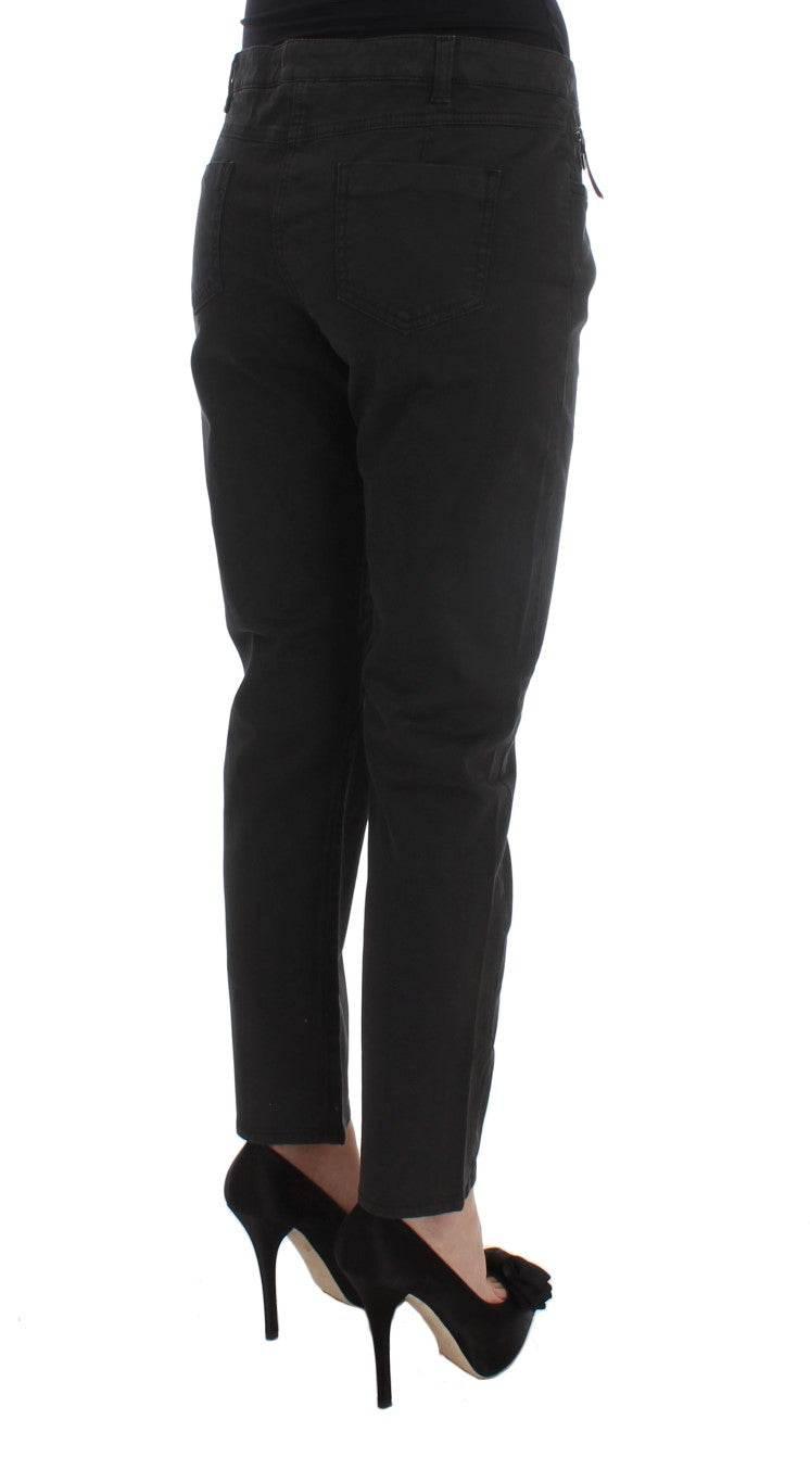 Costume National Black Cotton Capri Cropped Denim Jeans - Hilstor