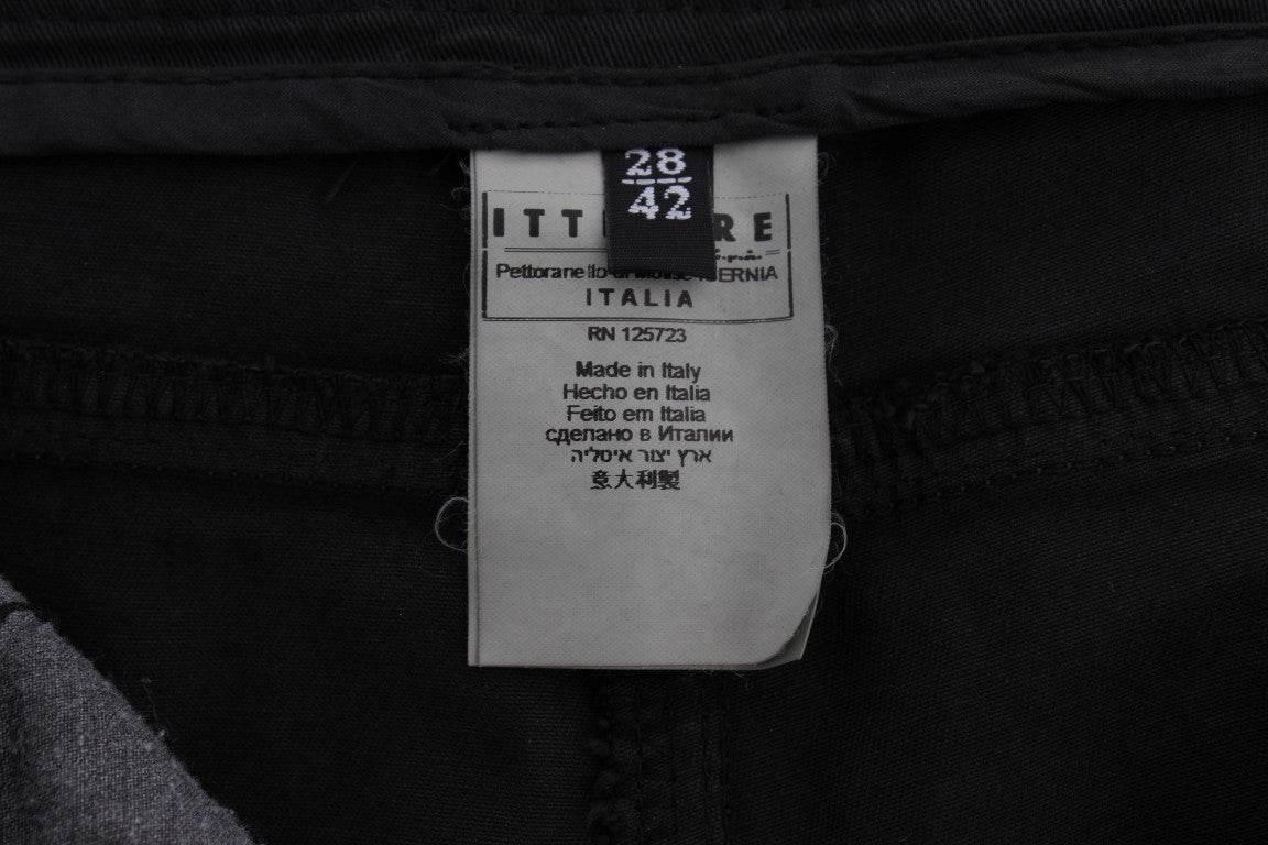 Costume National Black Cotton Capri Cropped Denim Jeans - Hilstor