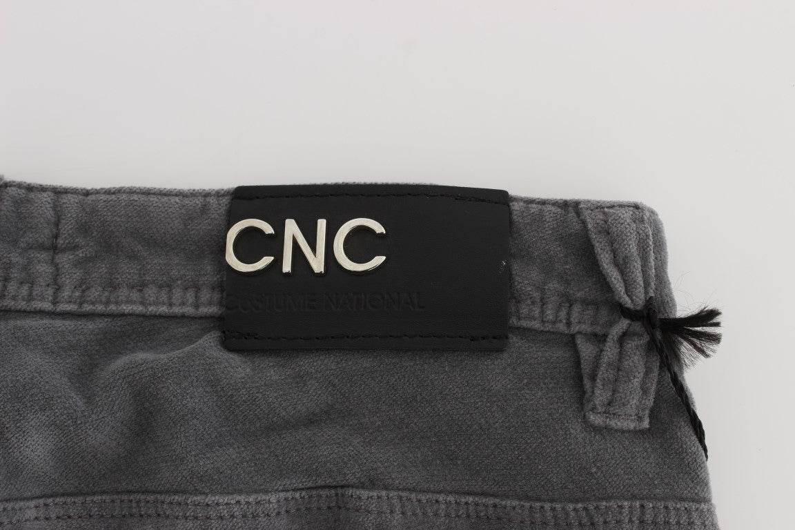 Costume National Gray Cotton Super Slim Corduroys Jeans - Hilstor